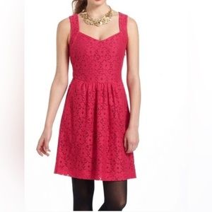 Anthropologie Deletta Pink Women's Lace Dress (Small)